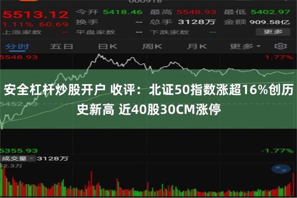 安全杠杆炒股开户 收评：北证50指数涨超16%创历史新高 近40股30CM涨停